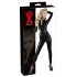 Damen-Latexanzug in Schwarz, langärmlig - L