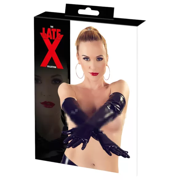 LATEX - lange unisex Handschuhe (schwarz) - M