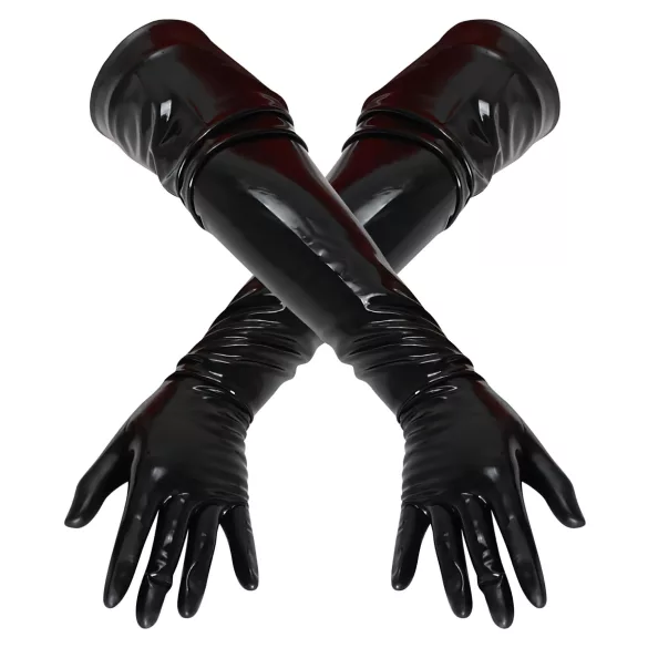 LATEX - lange unisex Handschuhe (schwarz) - M