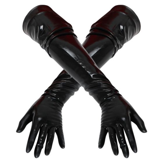 LATEX - lange, Unisex-Handschuhe (schwarz) - M