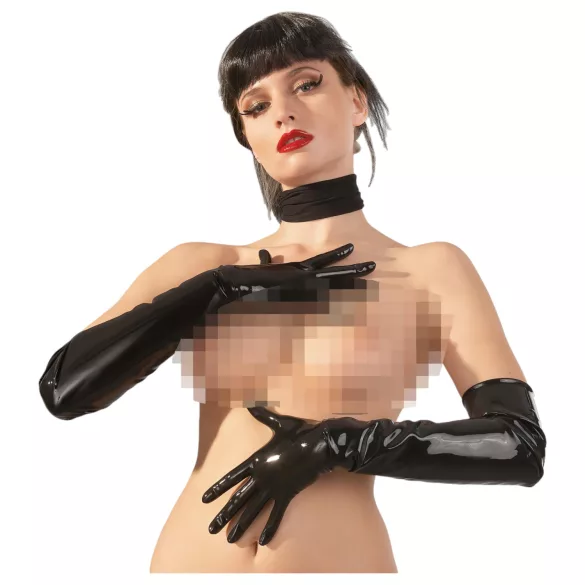 LATEX - lange unisex Handschuhe (schwarz) - L
