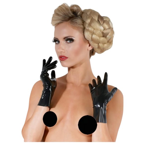 LATEX - kurze, unisex Handschuhe (schwarz) - M