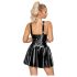 LATEX - Minikleid mit Rüschensaum (schwarz)