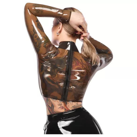 Latex X durchsichtiges Latex-Oberteil (transparent-schwarz) - M