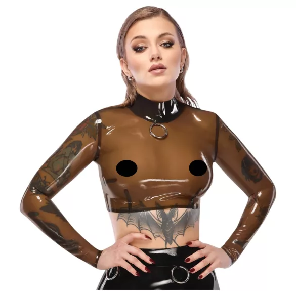 Latex X durchsichtiges Latex-Oberteil (transparent-schwarz) - M
