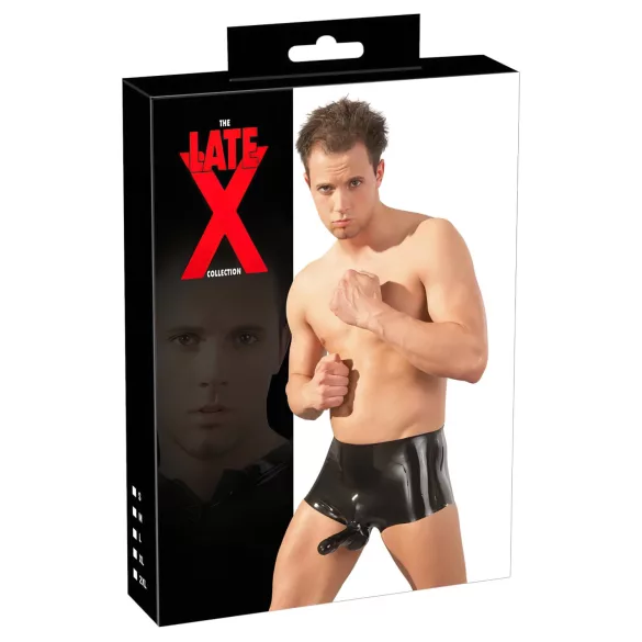 Latex-Boxer + Penismanschette (schwarz)