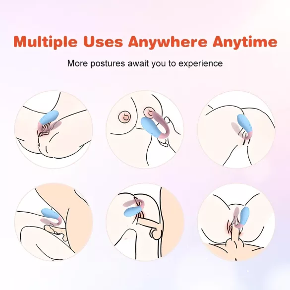 Mrow 03 - Akku, wasserdichtes Paarvibrator (blau-pink)