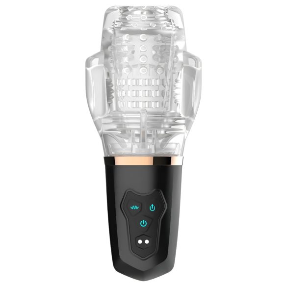 Lustiger Raketen-Cup - saugend vibrierend (transparent-schwarz)