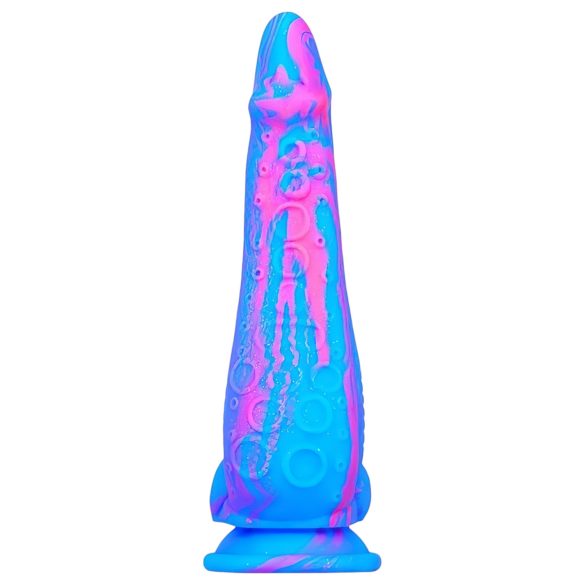 Inkipus - Silikon Dildo mit Hoden - 18cm (blau-pink)