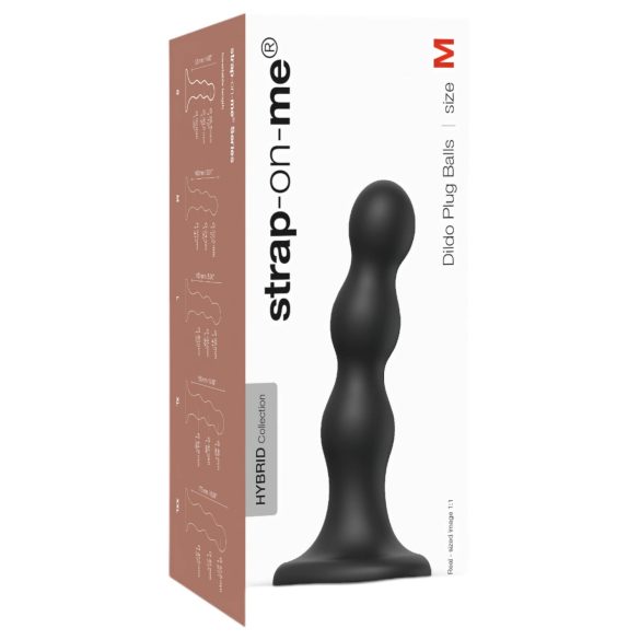 Strap-on-me Balls M - Kugeldildo mit Saugnapf (schwarz)
