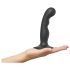 Strap-on-me P&G S - gebogener, haftender Dildo (schwarz)