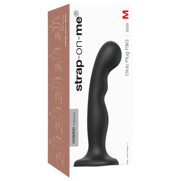 Strap-on-me P&G M - Gebogener Saugfußdildo (Schwarz)
