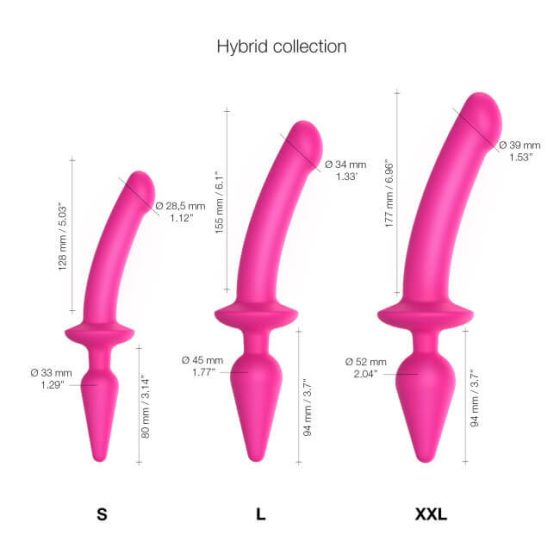Strap-on-me Swith Semi-Realistisches XXL - 2in1 Silikon Dildo (Pink)