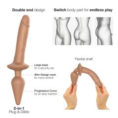   Strap-on-me Swith Realistic L - 2in1 Silikon Dildo (Natur dunkel)