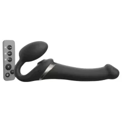 Strap-on-me M - Luftwellen Strap-On Vibrator (schwarz)
