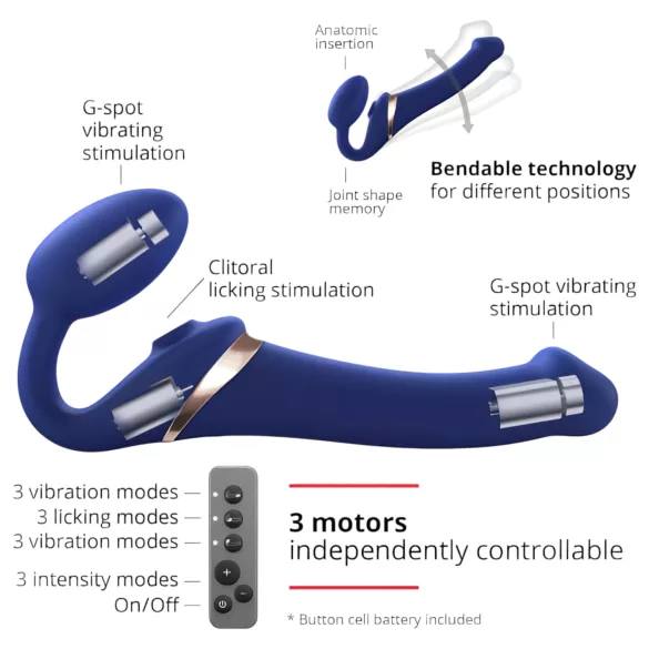 Strap-on-me S - anlegbarer, luftwellen Vibrator - (blau)