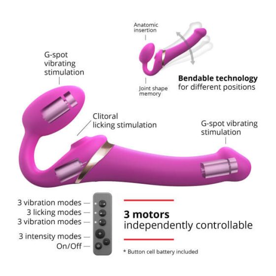 Strap-on-me S - strapless aufsteckbarer Luftwellenvibrator - klein (pink)