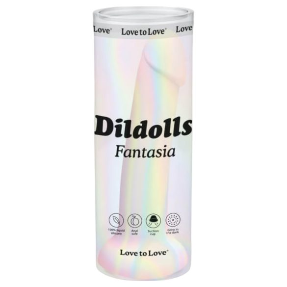 Dildolls Fantasia - gestreifter Silikon-Dildo mit Saugnapf