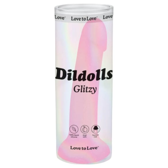 Dildolls Glitzy - Silikondildo mit Saugnapf (Pink)