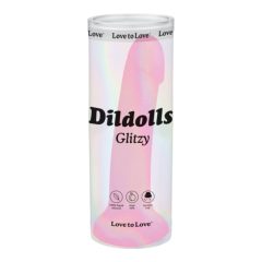 Dildolls Glitzy - klebriger Silikon-Dildo (rosa)