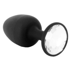   Dorcel Geisha Plug Diamond L - Analplug mit weißem Stein (schwarz)