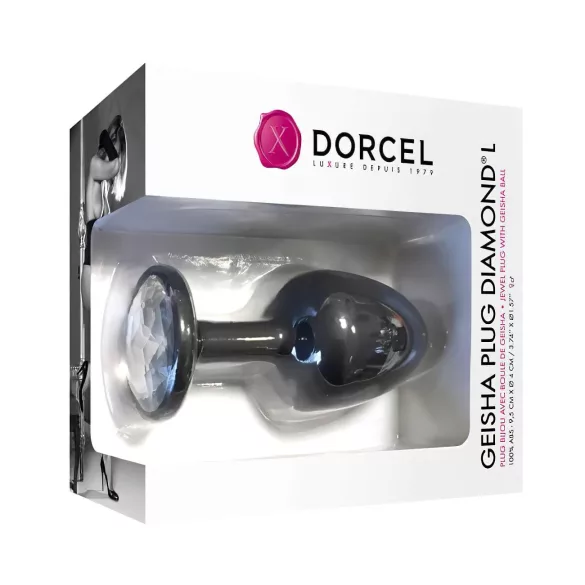 Dorcel Geisha Plug Diamond L - schwarzer Analplug mit weißem Stein