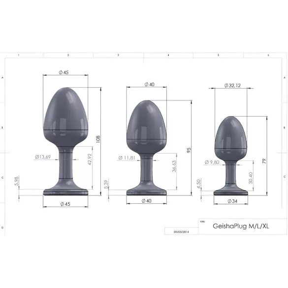 Dorcel Geisha Plug Diamond L - schwarzer Analplug mit weißem Stein