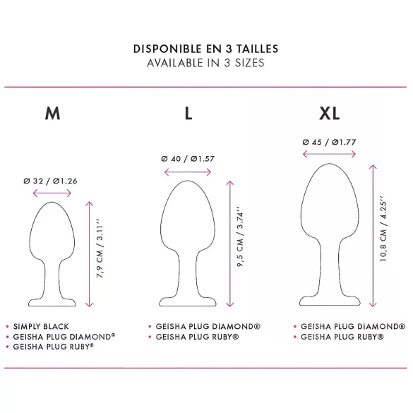 Dorcel Geisha Plug Diamond XL - Analplug mit weißem Stein (schwarz)