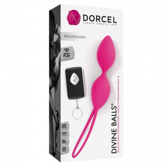 Dorcel Divine Balls - Batteriebetriebene, funkgesteuerte, vibrierende Liebeskugeln (rosa)