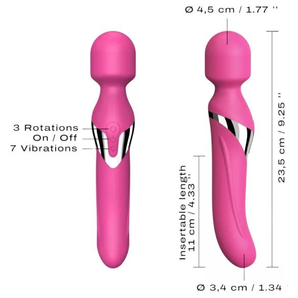 Dorcel Dual Orgasms - wiederaufladbarer 2-in-1 Massagevibrator (pink)