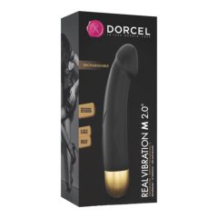  Dorcel Real Vibration M 2.0 - aufladbarer Vibrator (schwarz-gold)