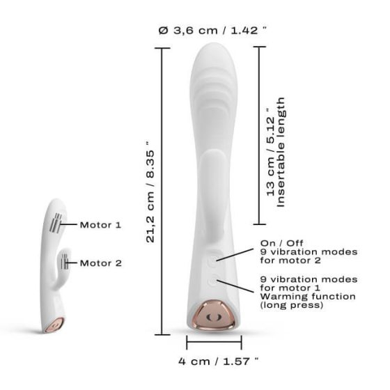 Dorcel Flexi Rabbit - akkubetrieben, beheizter Klitoris-Vibrator (weiß)