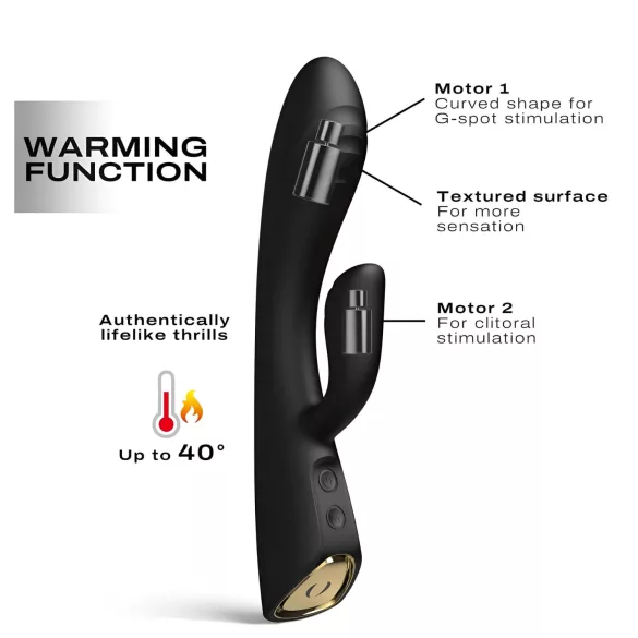 Dorcel Flexi Rabbit - Wärmender Klitorisstimulator (schwarz)