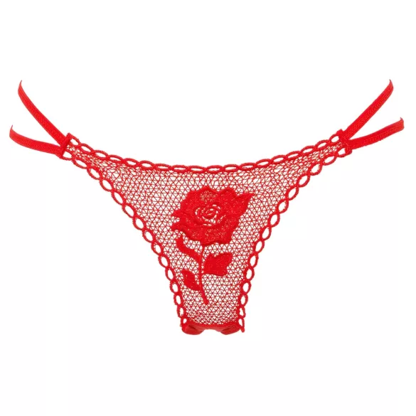 Panty Rose - String im Rosenstil - Rot (S-L)