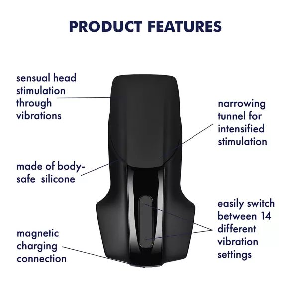 Satisfyer Men Vibration - wiederaufladbarer glansvibrator (schwarz)