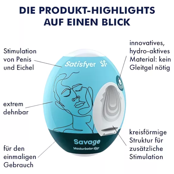 Satisfyer Egg Savage - Masturbatorei (1 Stk.)