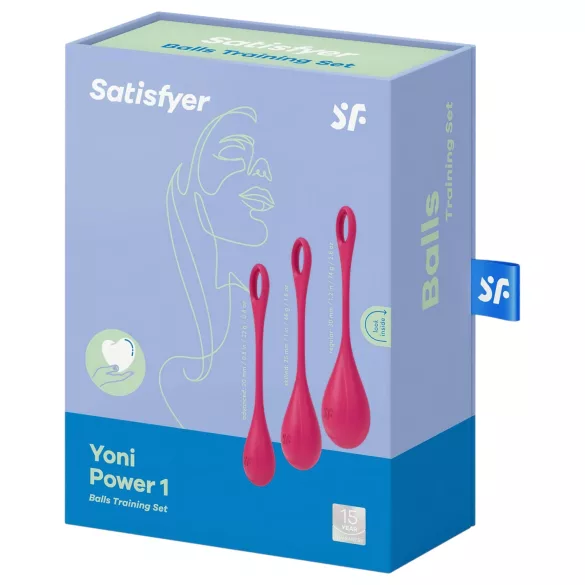 Satisfyer Yoni Power 1 - Geishakugel-Set - Rot (3-teilig)