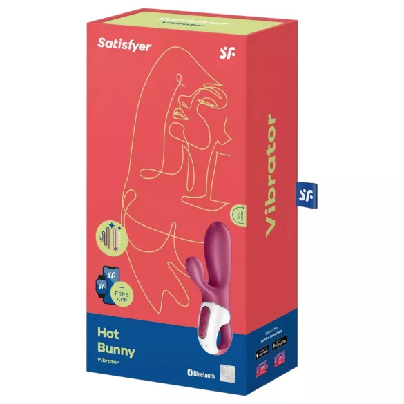 Satisfyer Hot Bunny - App-gesteuerter, wärmender Vibrator mit Klitorisarm (rot)