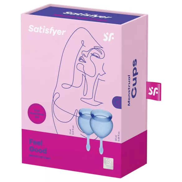 Satisfyer Feel Good - Menstruationstassen-Set (blau) - 2 Stk.