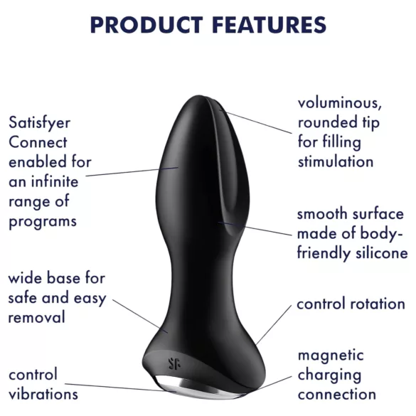 Satisfyer Rotator Plug 2 - Perlen Analvibrator (Schwarz)
