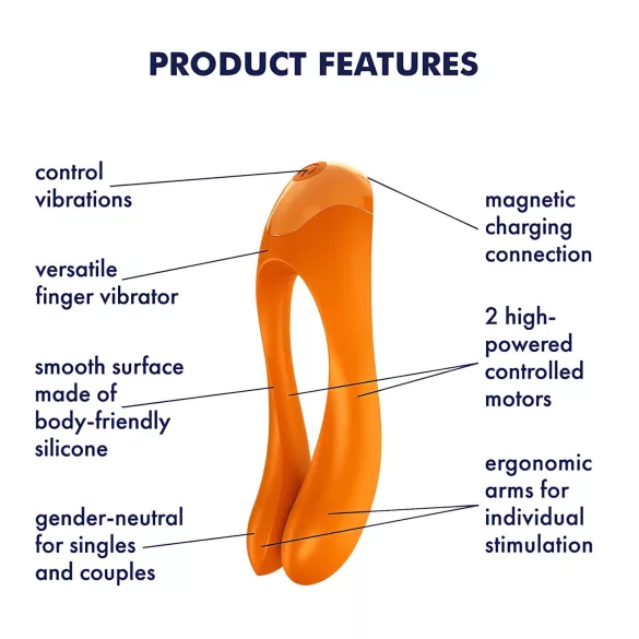 Satisfyer Candy Cane - Akku, wasserdichtes Doppelschwing-Vibrator (Orange)