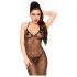 Penthouse Love on Fire - Langes, glitzerndes, durchsichtiges Kleid mit Tanga (schwarz) - M/L