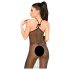 Penthouse Love on Fire - Langes, glitzerndes, durchsichtiges Kleid mit Tanga (schwarz) - M/L
