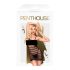 Penthouse Ekstase Queen - gestreiftes Netzkleid (Schwarz)