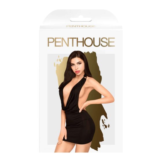 Penthouse Heart Rob - Tief ausgeschnittenes Kleid und Tanga (Schwarz)