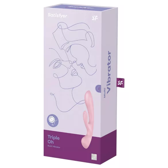 Satisfyer Triple Oh - Akku-Klitoralvibrator mit Schaft (pink)