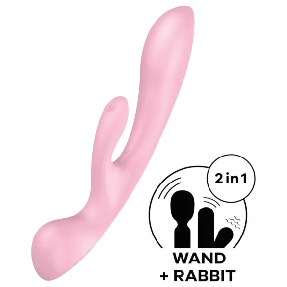 Satisfyer Triple Oh - Akku-Klitoralvibrator mit Schaft (pink)