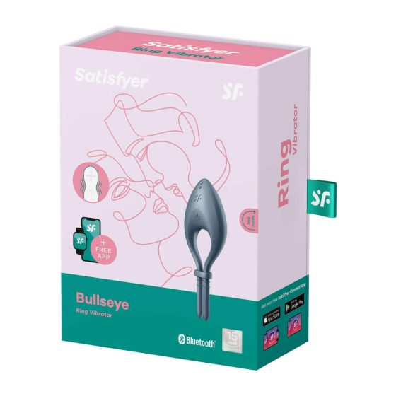 Satisfyer Bullseye - wiederaufladbarer, Smartphone-gesteuerter vibrierender Penisring (dunkelblau)