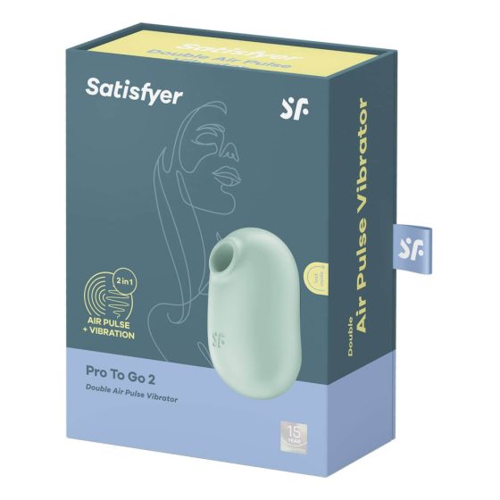 Satisfyer Pro To Go 2 - akkubetriebener, luftwellenbasierter Klitorisstimulator (Minze)