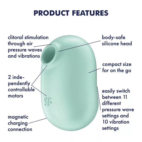 Satisfyer Pro To Go 2 - Akku, Klitoris Stimulator mit Luftwellen (Minze)